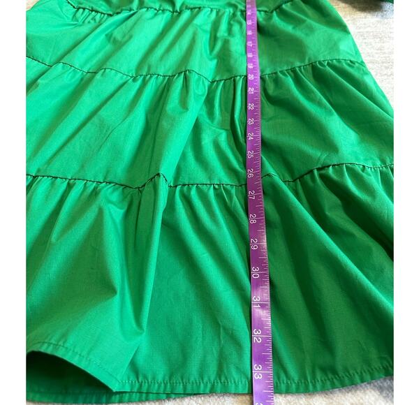 Emelia Kelly Green Puff Sleeve Tiered Ruffle Tie Back Dress, Size M - Picture 7 of 7